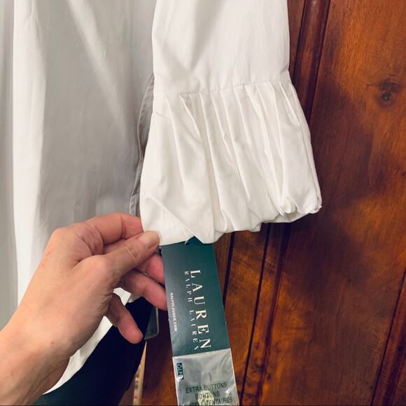 NWT RALPH LAUREN BUTTONUP RUFFLE SLEEVE BLOUSE xs - Picture 3 of 5